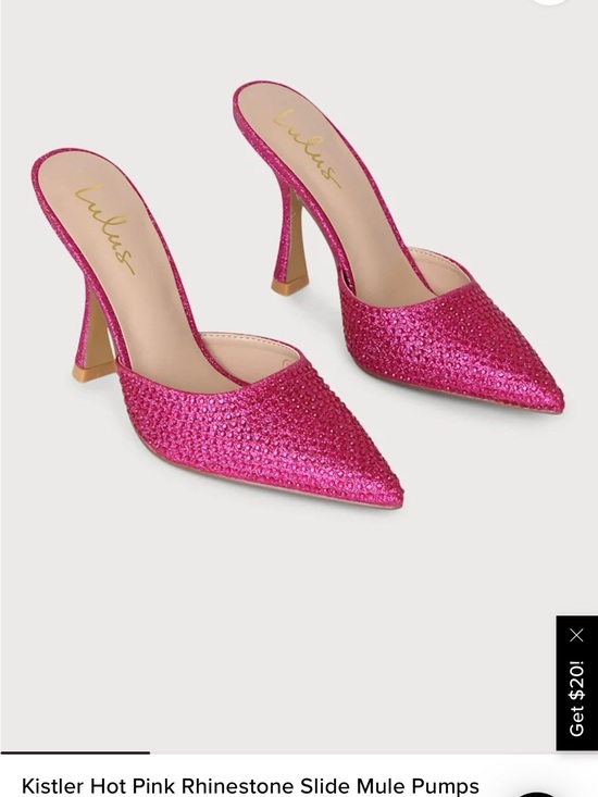 Lulus Shoes - Lulu's Kistler Hot Pink Rhinestone Pointed Slide Mules size 8.5